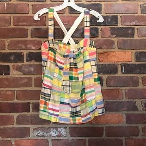 J CREW madras patchwork top size 4